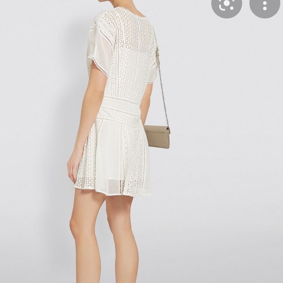 NEW • All Saints • Cindi Lace Mini Dress Oyster White 2 Womens - Picture 2 of 5